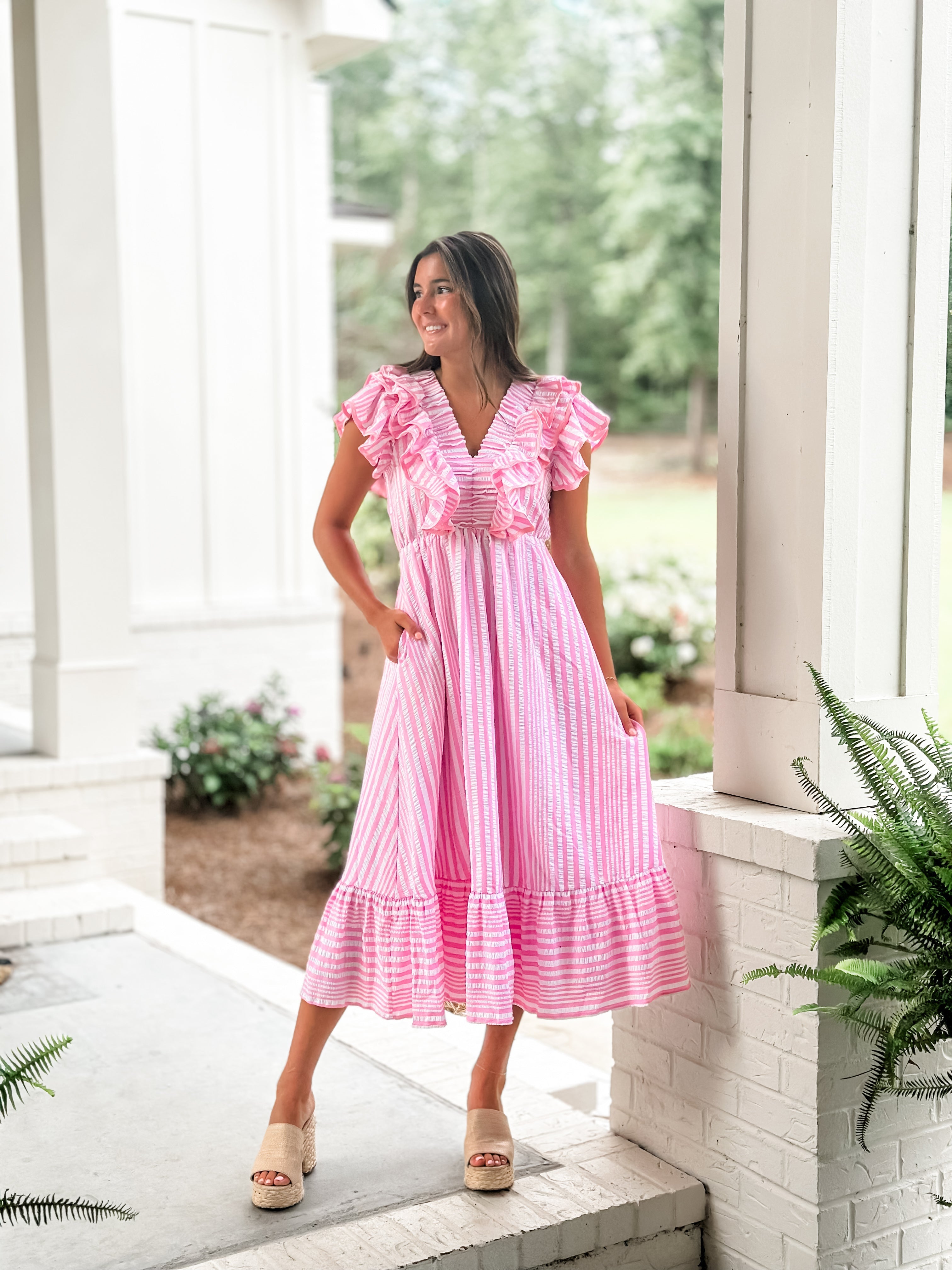 Striped Midi Dress