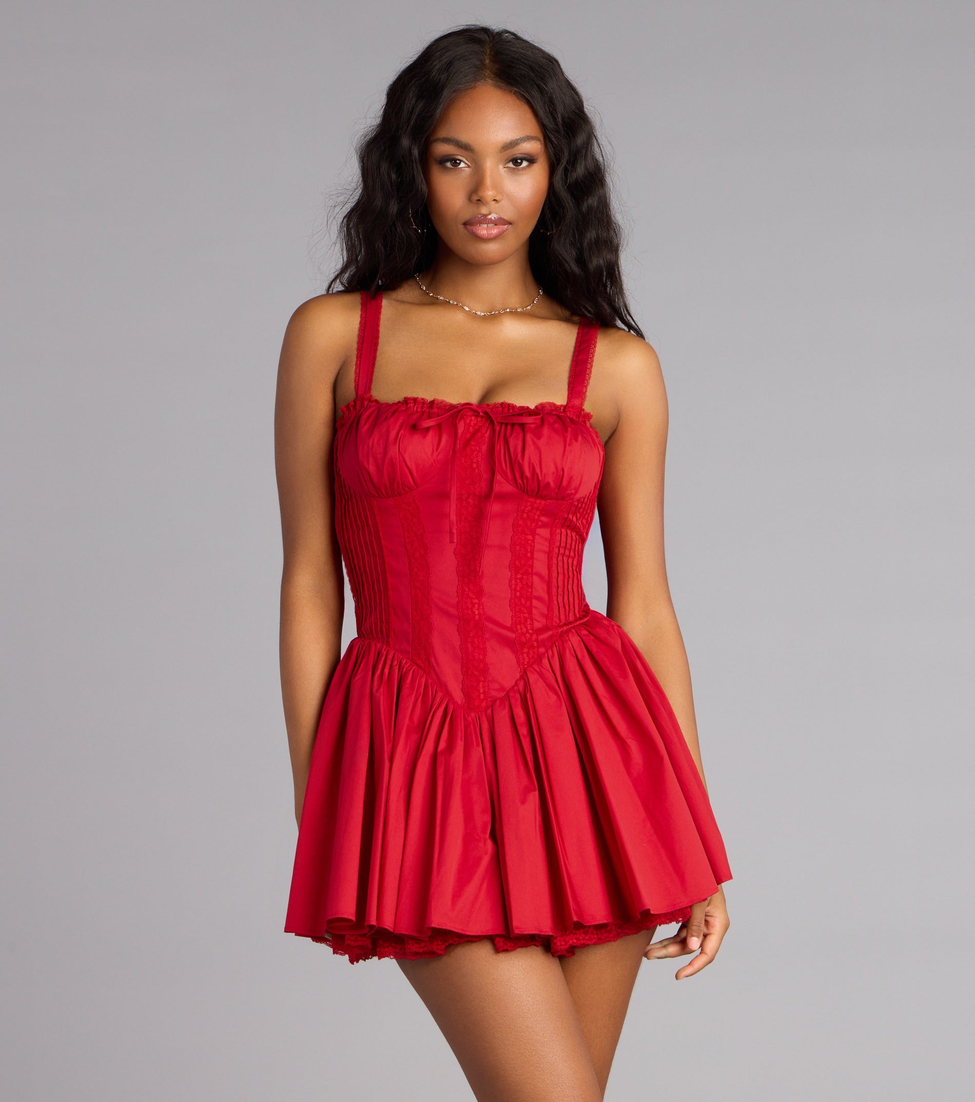 Bella Honey Lace-Up Corset  Dress