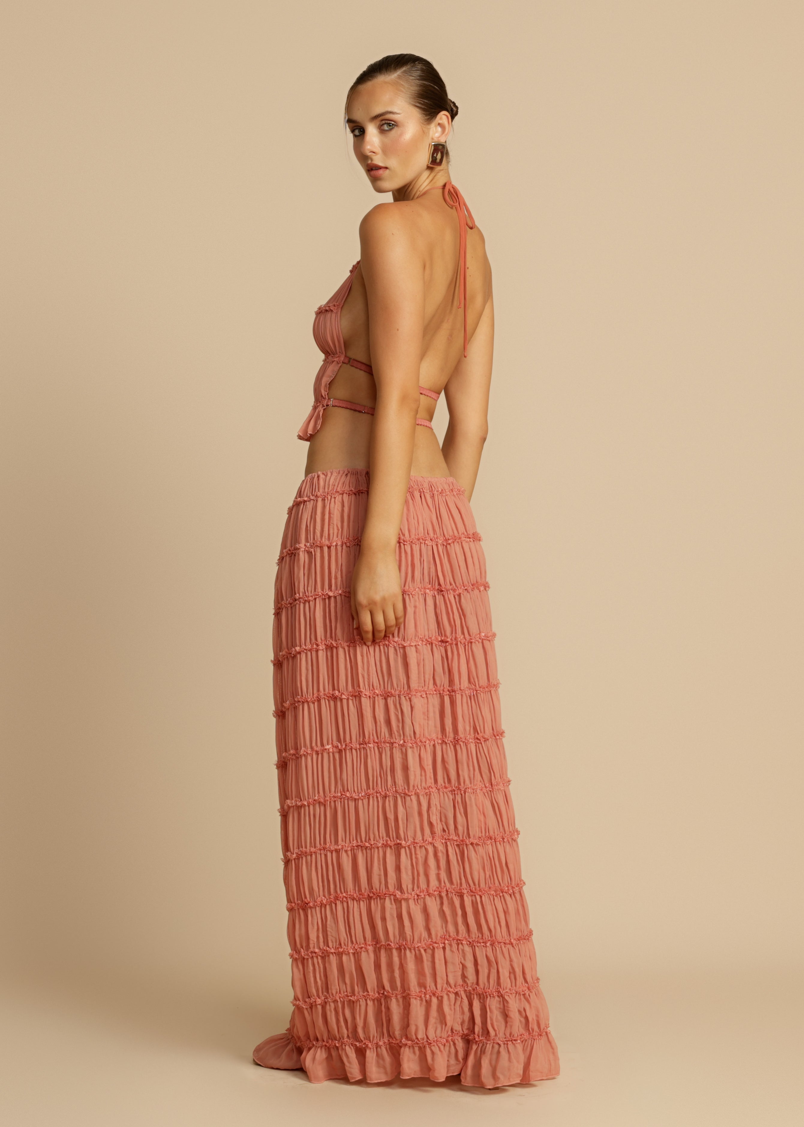 Juliette | Halter Peach Set